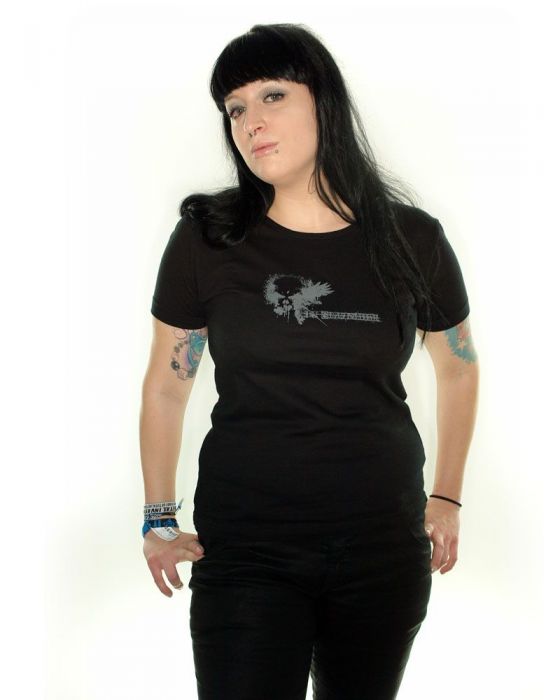 In Slumber - Grey Skull Girlie Shirt