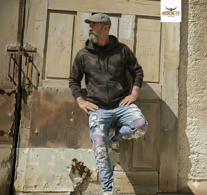 Camouflage zipped Hoodie Dark Camo M