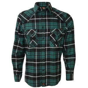Men`s Flanell Shirt langarm X-Large Green/Black checkered