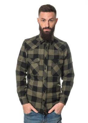 Herren checkered Flanell Hemd langarm