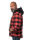 Herren checkered langarm Flanell Hemd mit Kapuze 4X-Large Black/Red
