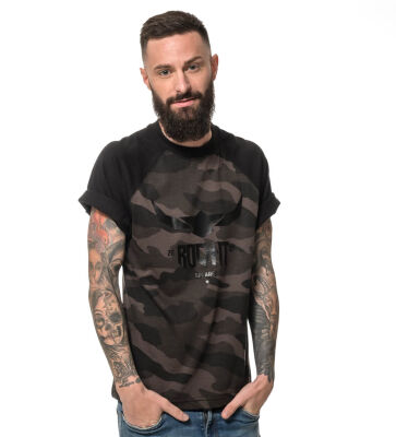 Herren Black logo dark camo T-Shirt