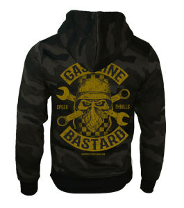 Gasoline Bastard Camo Hoodie Large Dark Camo