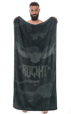 Bath towel dark camouflage