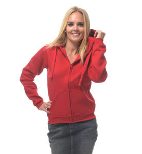 Heavy Zipped Lady Hoodie Red L