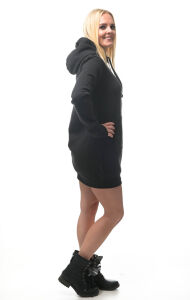 Hooded Sweater Kleid Black XS