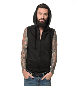 Heavy zipped Hoodie sleeveless