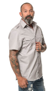 ROCK-IT Apparel Herren Kurzarm Hemd - 100% Baumwolle - Urban Style
