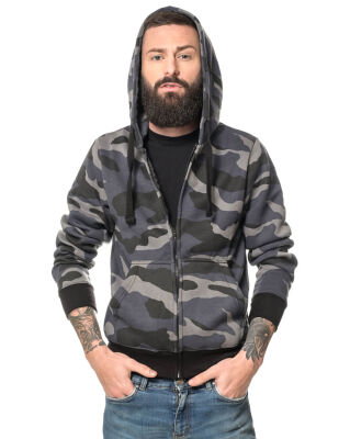 Camo zipped hoodie