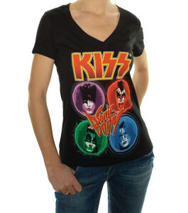 Kiss - Russion Roulette Junior V-Neck T-Shirt