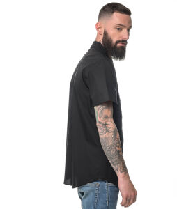 ROCK-IT Apparel Herren Kurzarm Hemd - 100% Baumwolle - Urban Style Large Schwarz