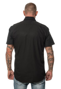 ROCK-IT Apparel Herren Kurzarm Hemd - 100% Baumwolle - Urban Style Large Schwarz