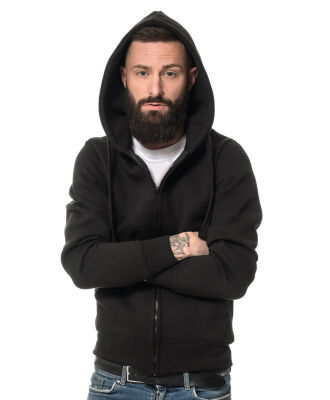 Heavy Zipped Hoodie HZH01FB M Schwarz