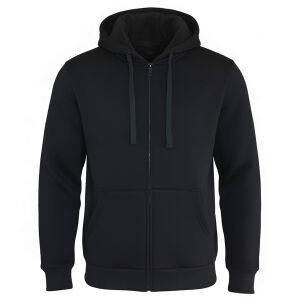 ROCK-IT Apparel Herren Winter Zipper Hoodie, Kapuzenjacke, gefütterter Torso, mit Reißverschluss und Taschen, weicher Stoff, Größen S-5XL, Sweatjacke XL Schwarz
