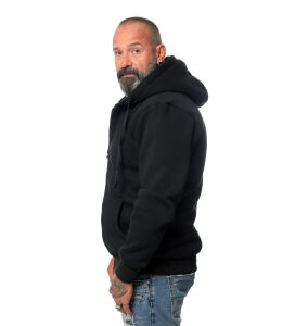 Herren Winter zipped Hoodie Schwarz XXL