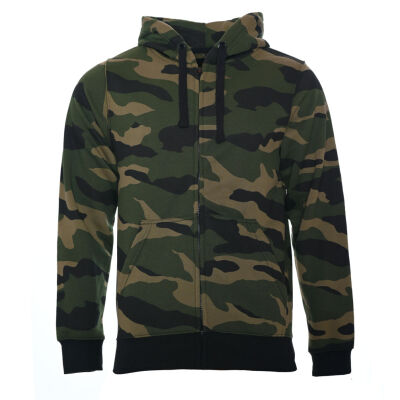Camouflage zipped Hoodie 5XL Green/Brown