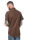 ROCK-IT Apparel Herren Kurzarm Hemd - 100% Baumwolle - Urban Style Small Braun