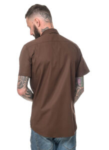 ROCK-IT Apparel Herren Kurzarm Hemd - 100% Baumwolle - Urban Style 5X-Large Braun