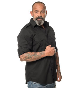 Men`s Workershirt langarm XX-Large Schwarz