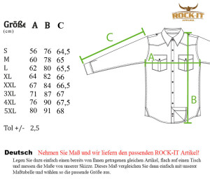 ROCK-IT Apparel Herren Langarm Hemd - Worker Shirt - Regular Fit Schwarz XXL