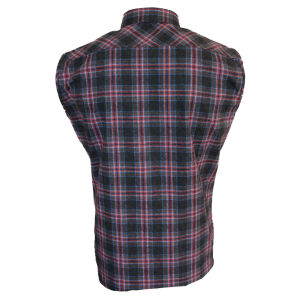 Herren Flanell Hemd ärmellos Black/Blue/Red checkered 5X-Large