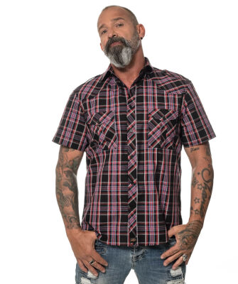 Men`s checked shortsleeve Shirt